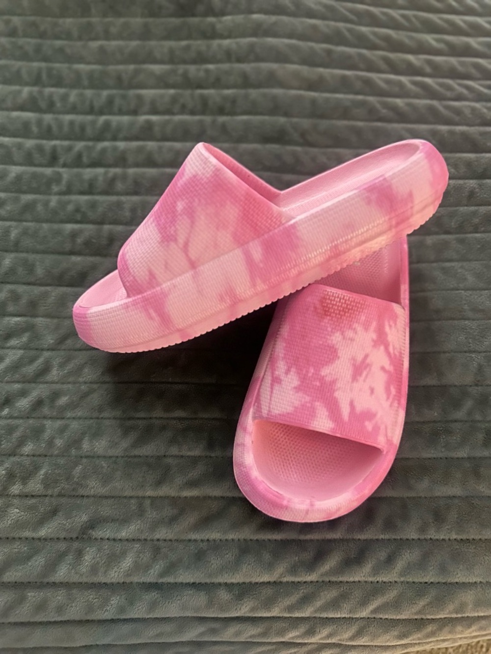 Pink Tie-Dye Slide Sandals  victoria secret  pink slides  new